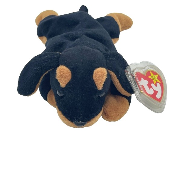 Ty Beanie Baby 1996  Doby the Doberman PVC Pellets & Sealed Teenie Beanie Set - Picture 2 of 12